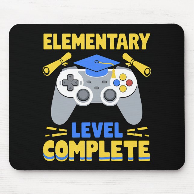 Elementary Level Complete Gaming Gamer Graduation Mouse Mat (Front)