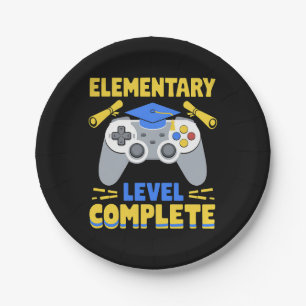 Elementary Level Complete Gaming Gamer Graduation Paper Plate