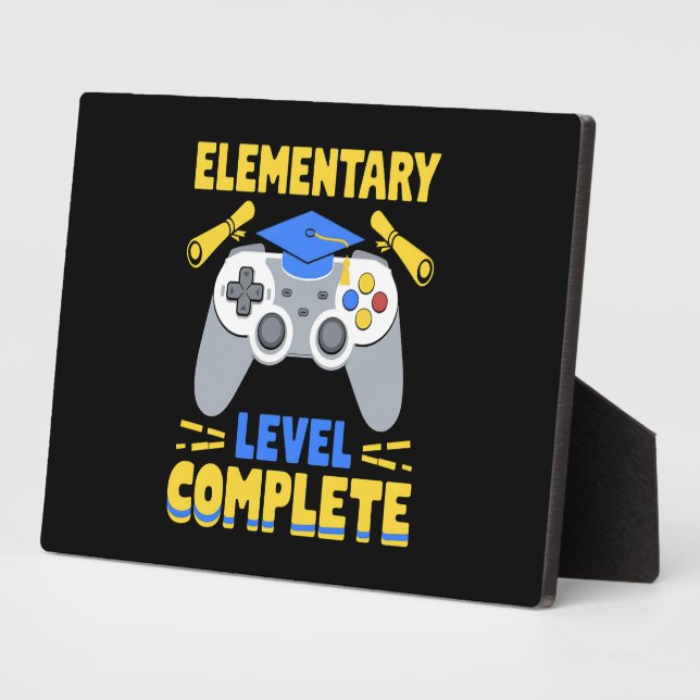 Elementary Level Complete Gaming Gamer Graduation Plaque (Side)
