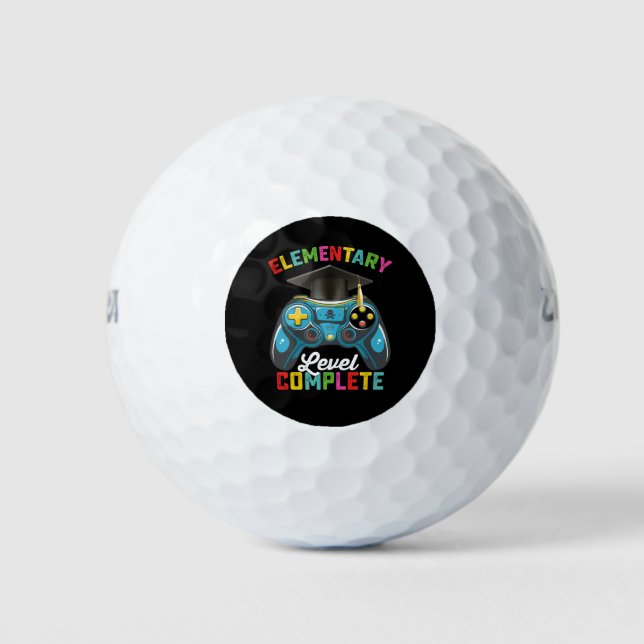 Elementary Level Complete Graduation Gaming Gamer Golf Balls (Front)