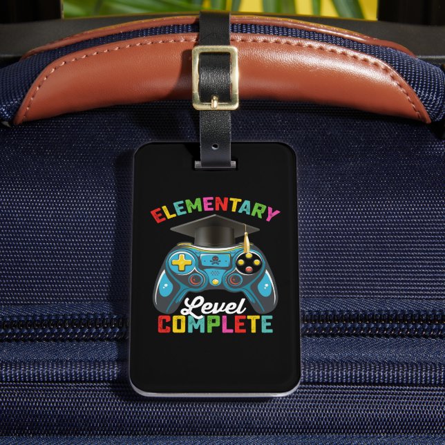 Elementary Level Complete Graduation Gaming Gamer Luggage Tag (Front Insitu 2)
