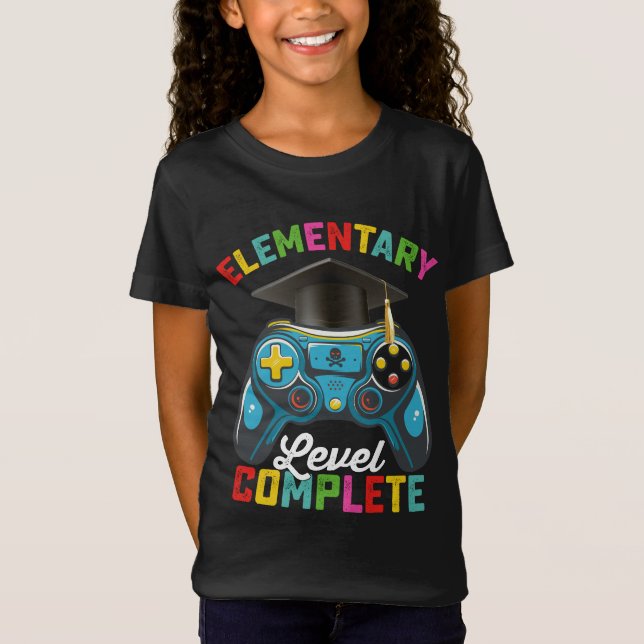 Elementary Level Complete Graduation Gaming Gamer T-Shirt (Front)
