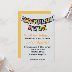 Elementary Middle School Graduation Party Invitation