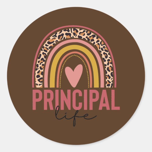 Elementary Principal Life Gift For Principal Classic Round Sticker (Front)