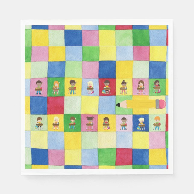 Elementary School Classroom Children Teacher Party Napkin (Front)