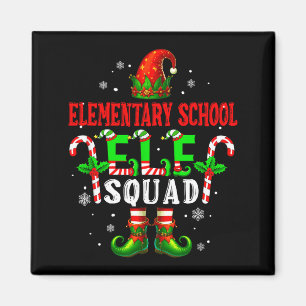Elementary School Elf Squad Xmas Elf Hat Scute Ss Magnet