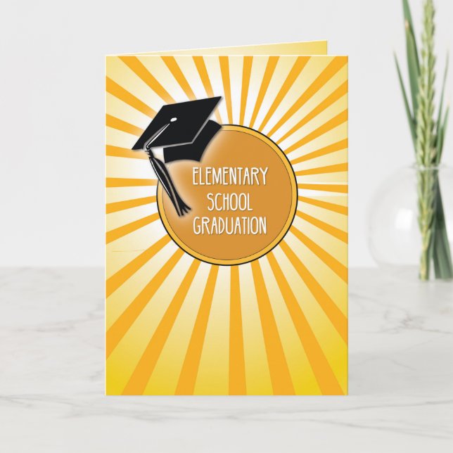 Elementary School Graduation Hat on Sun Card (Front)