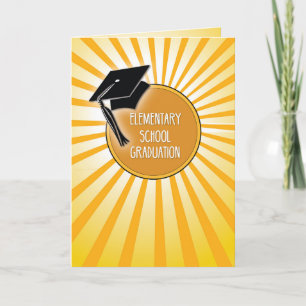 Elementary School Graduation Hat on Sun Card