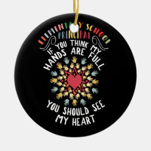 Elementary School Principal Appreciation Heart Ceramic Tree Decoration