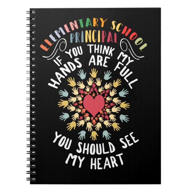 Elementary School Principal Appreciation Heart Notebook (Front)