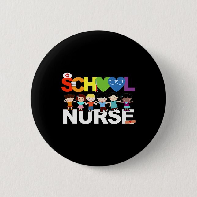 Elementary School Registered Nurse Back To School  6 Cm Round Badge (Front)