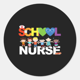 Elementary School Registered Nurse Back To School  Classic Round Sticker