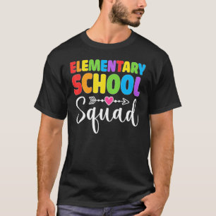 Elementary School Squad Teacher Student Team Back T-Shirt