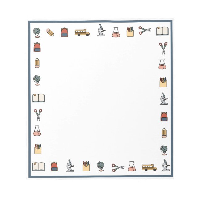 Elementary School Teacher Bus Globe Book Big Notes (Front)