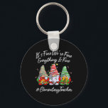 Elementary Teacher Crew Everything Is Fine Christm Key Ring<br><div class="desc">Elementary Teacher Crew Everything Is Fine Christmas Gnomie</div>