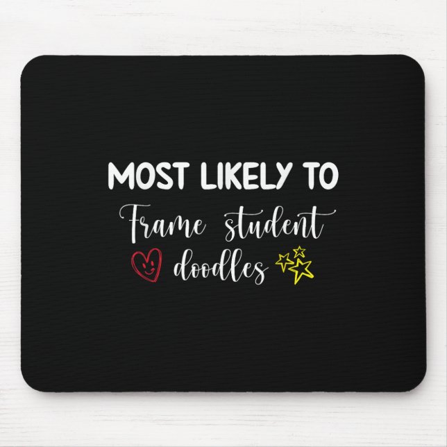 Elementary Teacher _ Most Likely To Frame Student  Mouse Mat (Front)