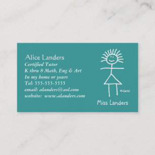 Elementary Tutor Teacher Business Card Custom