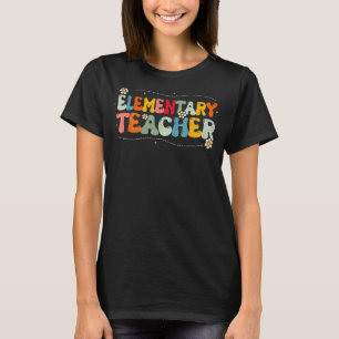 Elementary Vibes Hello Elementary Teacher Kids Ret T-Shirt