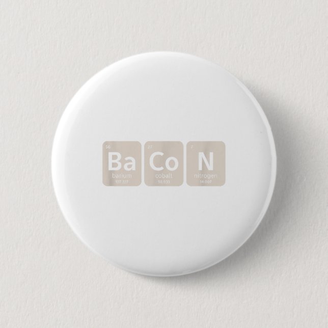 Elements Of Bacon _ Funny Bbq, Pork Grilling _1  6 Cm Round Badge (Front)