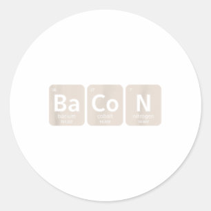 Elements Of Bacon _ Funny Bbq, Pork Grilling _1 Classic Round Sticker