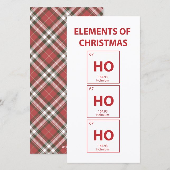 Elements Of Christmas Funny  Holiday Card (Front/Back)