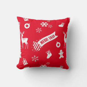 Elements of Christmas Red Throw Pillow