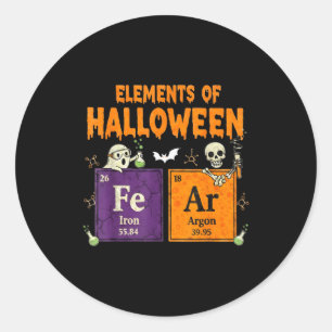 Elements Of Halloween Fear Periodically Halloween  Classic Round Sticker