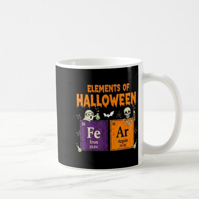 Elements Of Halloween Fear Periodically Halloween  Coffee Mug (Right)