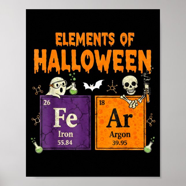 Elements Of Halloween Fear Periodically Halloween  Poster (Front)