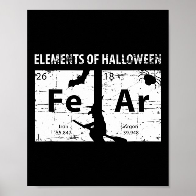 Elements Of Halloween Shirt (fear) Periodically  Poster (Front)