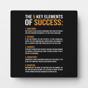 Elements Of Success, Gym, Hustle, Success, Inspire Plaque