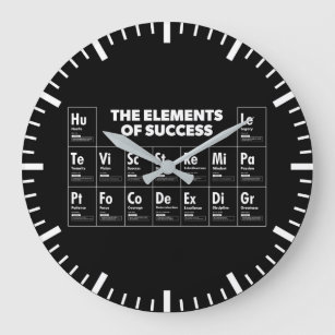 Elements Of Success Periodic Table, Gym, Hustle Large Clock