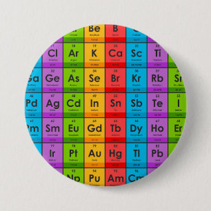 Elements of the Periodic Table 7.5 Cm Round Badge