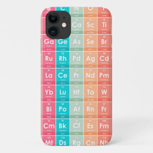 Elements of the Periodic Table Colourful Pattern iPhone 11 Case