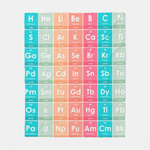 Elements of the Periodic Table Colourful Pattern  Fleece Blanket