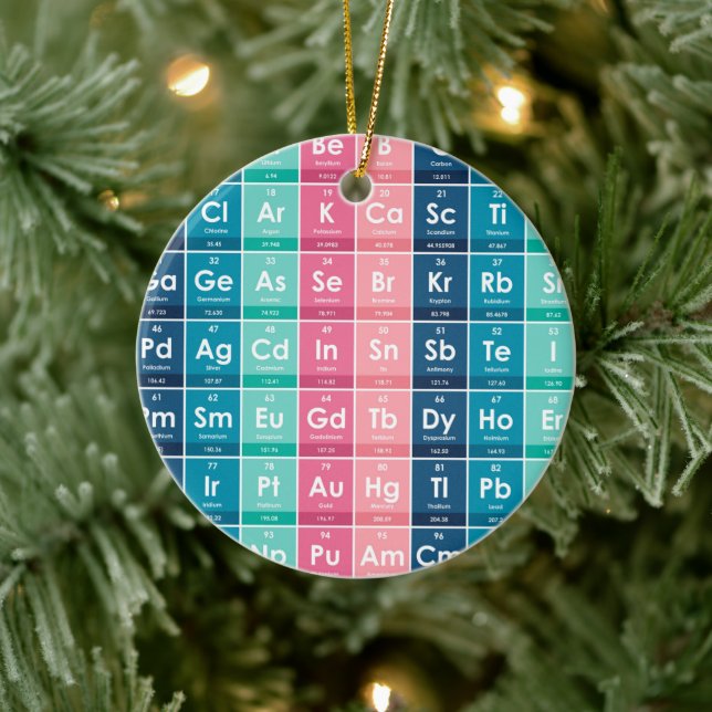 Elements of the Periodic Table Pattern Ceramic Tree Decoration (Tree)