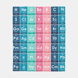 Elements of the Periodic Table Pattern Fleece Blanket