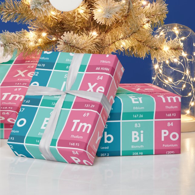 Elements of the Periodic Table Pattern Wrapping Paper (Holidays)