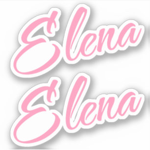 Elena Decorative Name in Pink x2 Sticker
