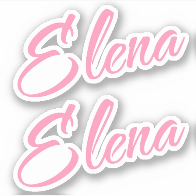 Elena Decorative Name in Pink x2 Sticker (Front)