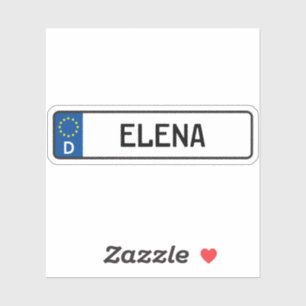 Elena German Car License Plate