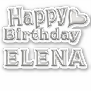 Elena Happy Birthday silver Sticker