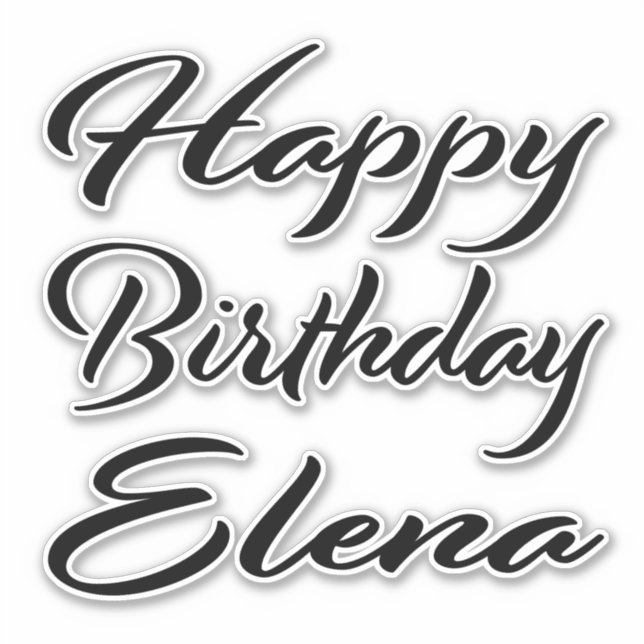 Elena Name First name black Sticker Birthday (Front)