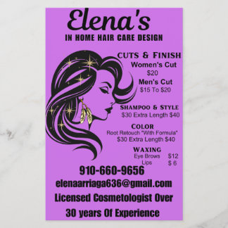 Elena's In Home Hare Care Flyer