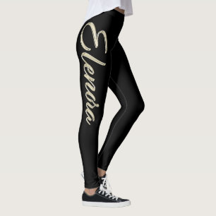 Elenora white gold Handwriting trousers Leggings