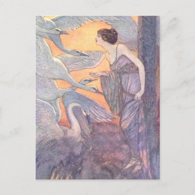 Elenore Abbott The Six Swans Postcard (Front)
