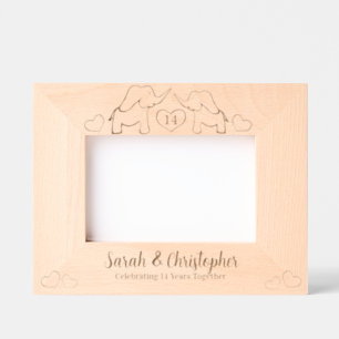 Elephant 14 ivory wedding anniversary wooden etched frames