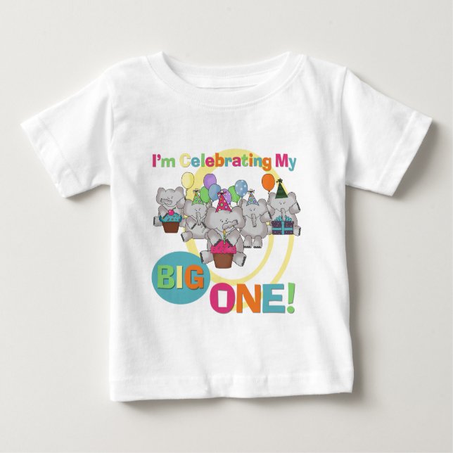Elephant 1st Birthday T shirts and Gifts (Front)