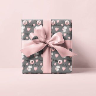 Elephant 1st Birthday Wrapping Paper Sheets
