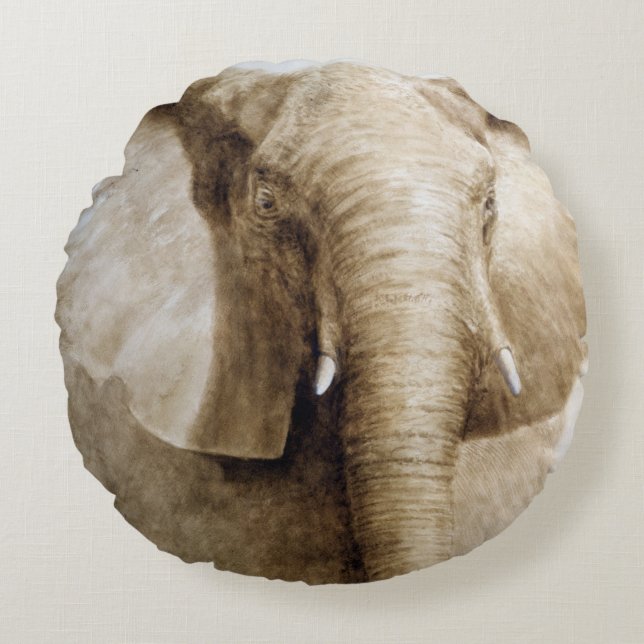 Elephant 2004 round cushion (Front)
